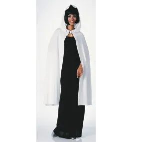 45" White HOODED CAPE White