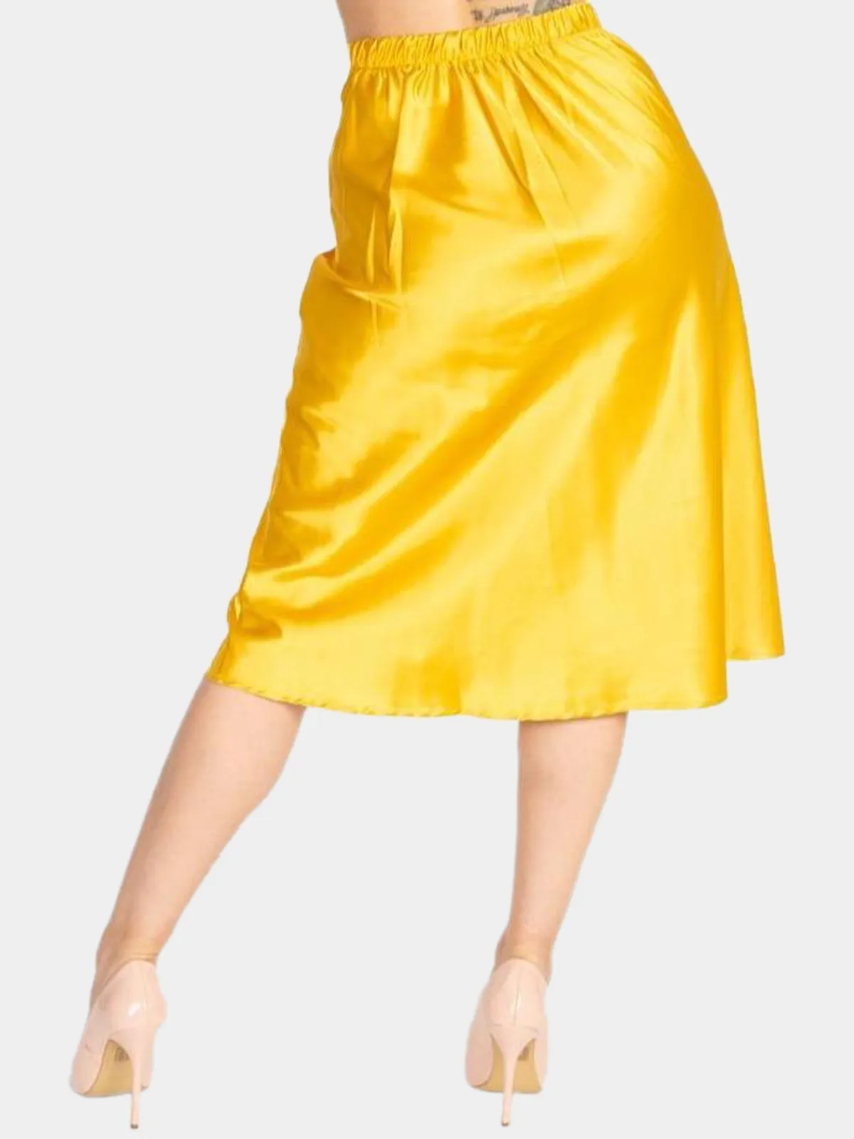 A-line Satin Midi Skirt