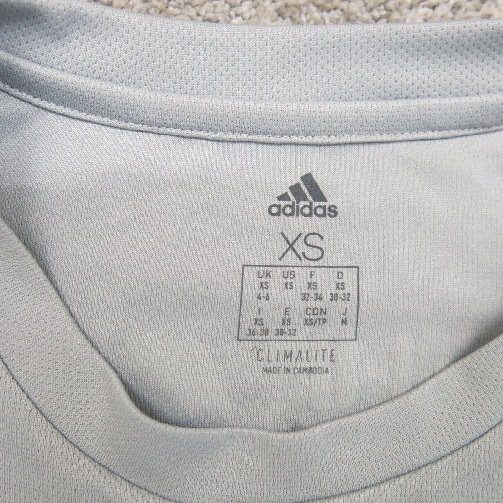 Adidas Womens Pullover T Shirt Top Climalite Crew Neck Short Sleeve Gray Size XS