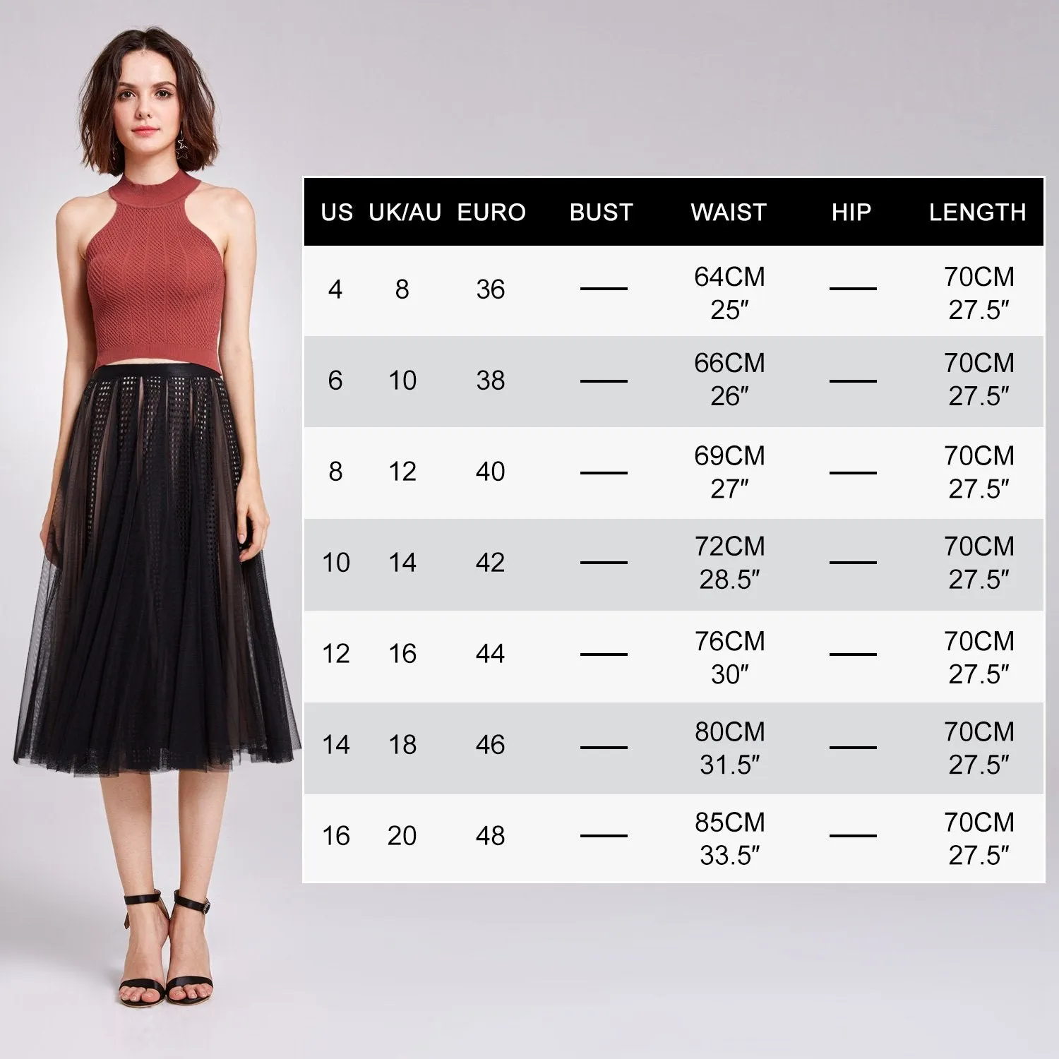 Alisapan Women's Elegant Mesh Perspective Comfy Casual Skirt AS01131