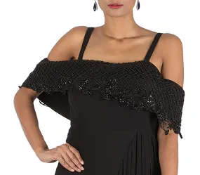 Anushree Agarwal Black Jumpsuit With Cape