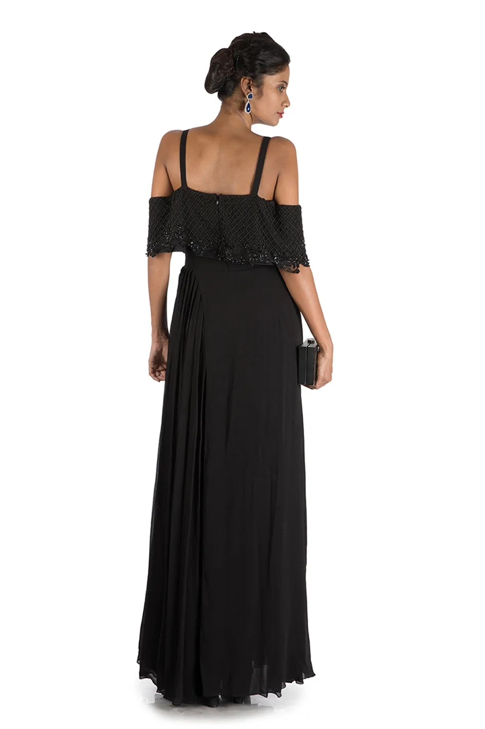 Anushree Agarwal Black Jumpsuit With Cape