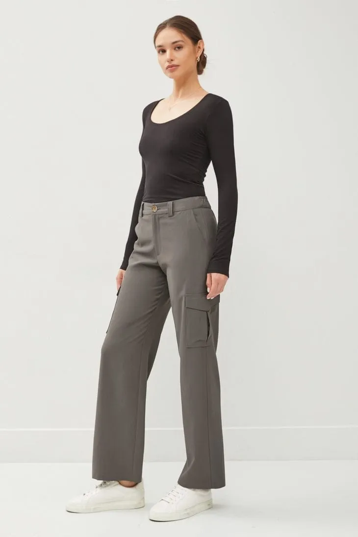 Be Cool Wide Leg Tencel Cargo Pants