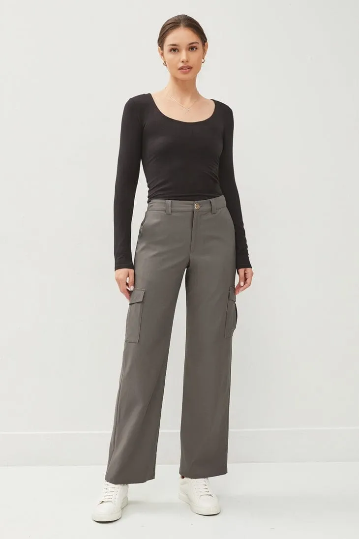 Be Cool Wide Leg Tencel Cargo Pants