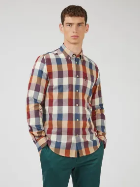Ben Sherman Oxford Blocked Check - Crimson