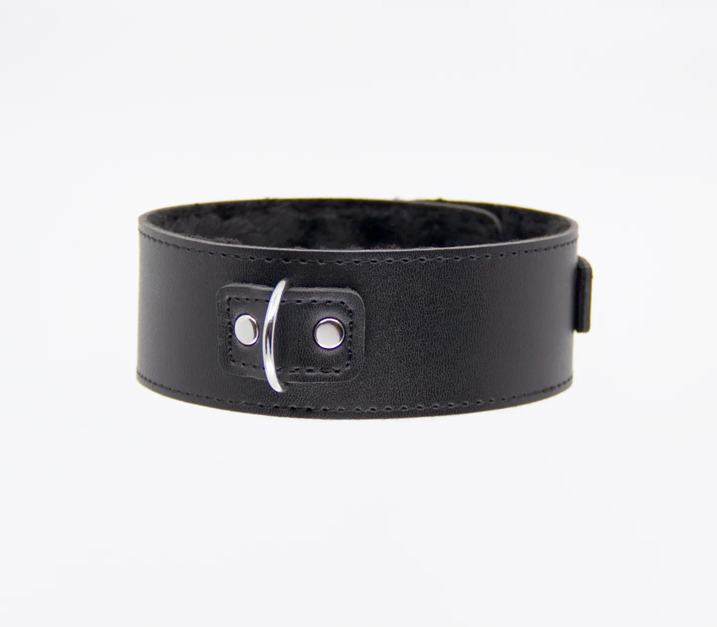 BERLIN BABY B-COL02BLK FUR LINED COLLAR WITH LEAD - BLK