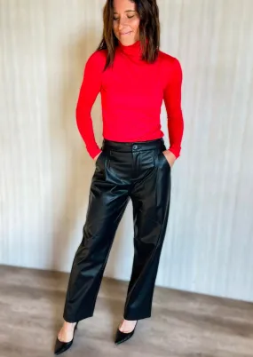Black Faux Leather Pants