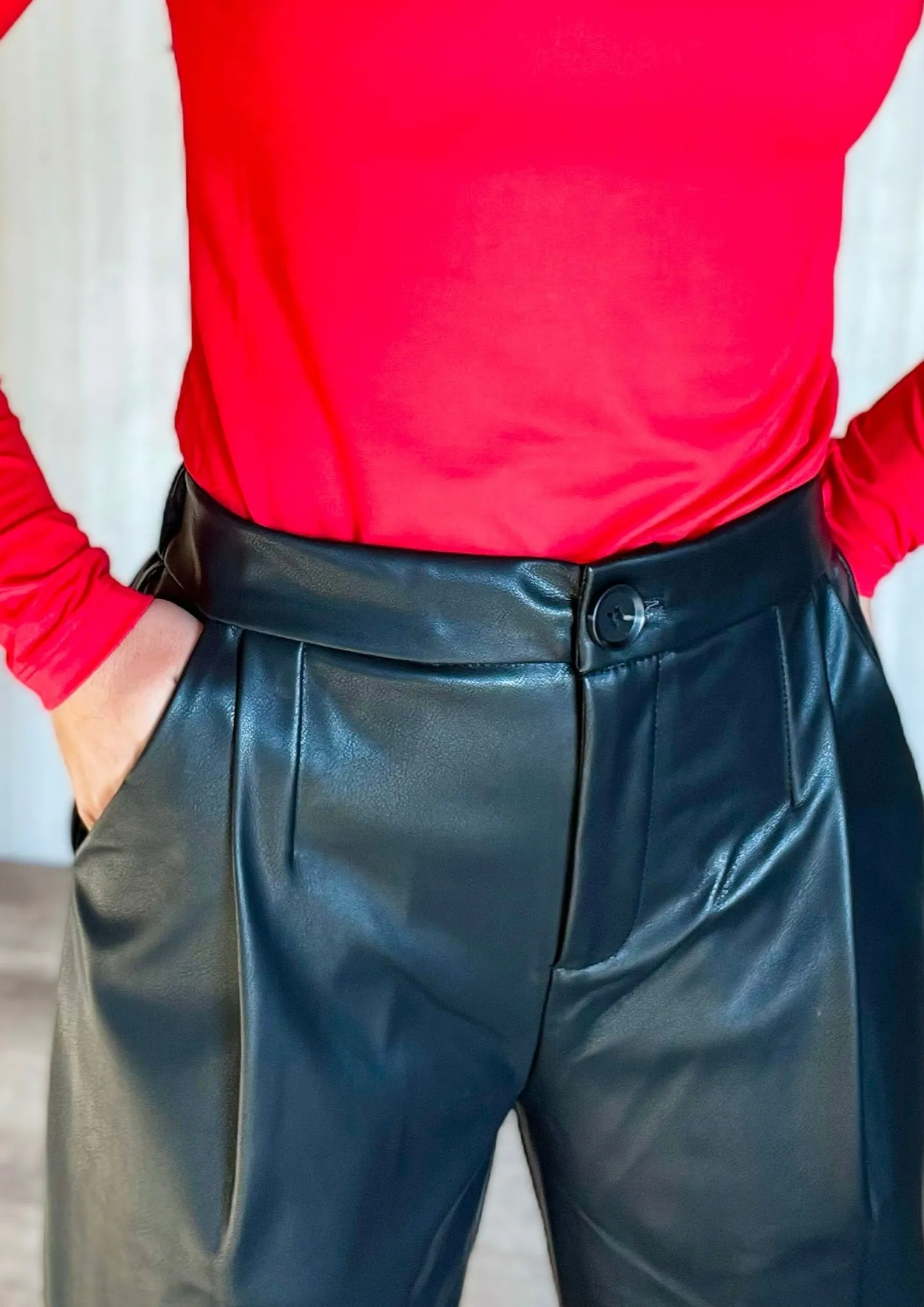 Black Faux Leather Pants