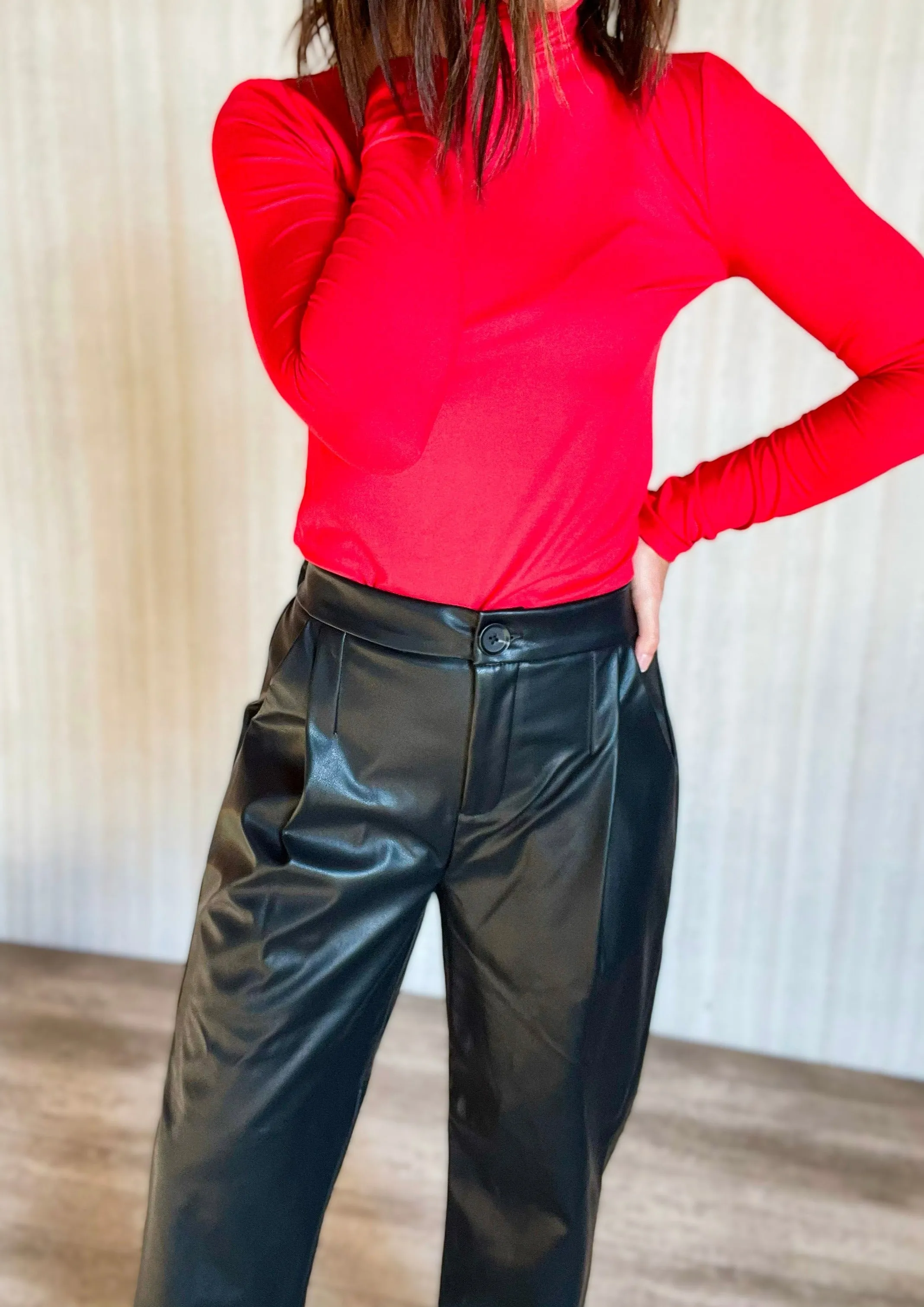 Black Faux Leather Pants