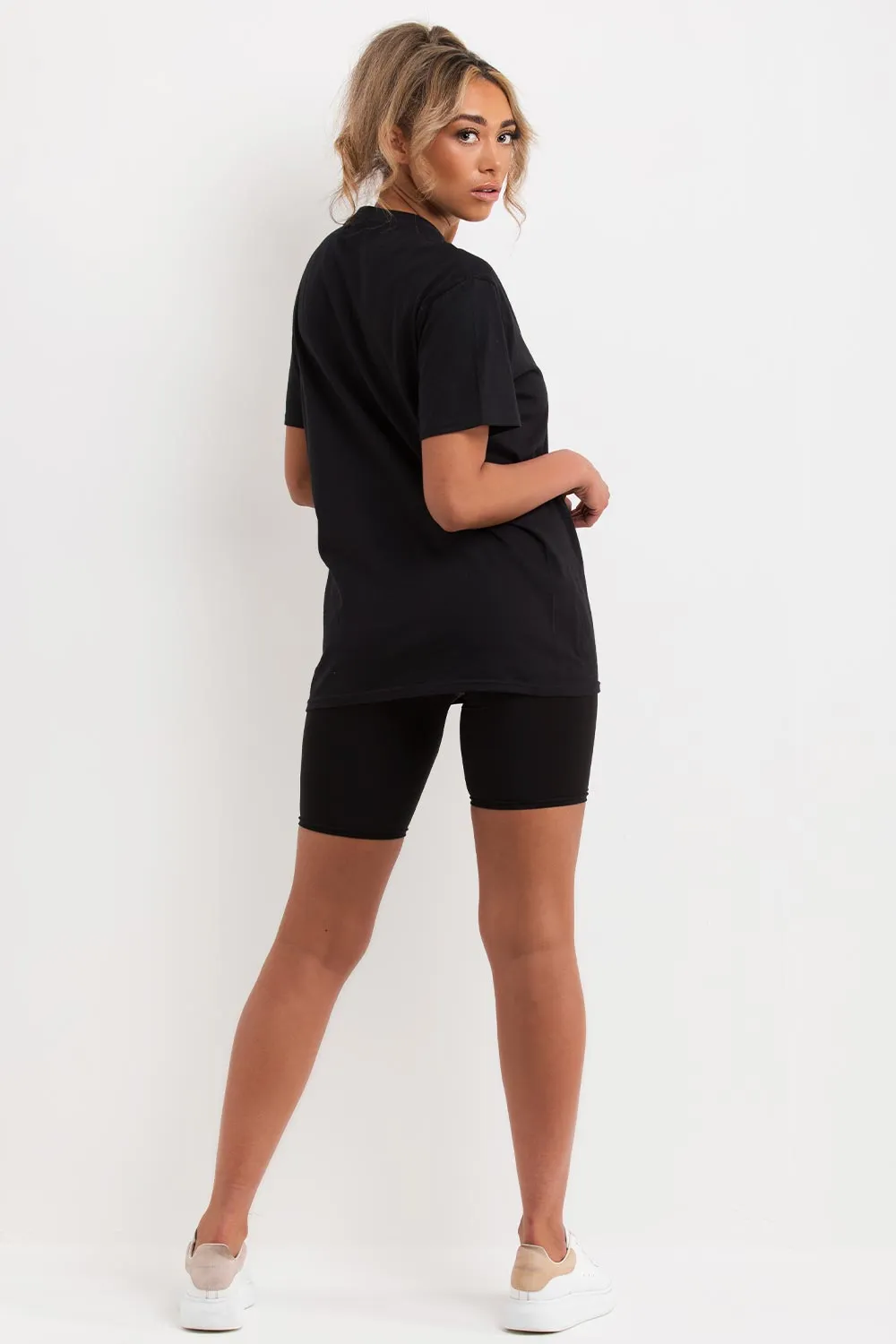 Black T Shirt With Diamante Sparkle Teddy Bear