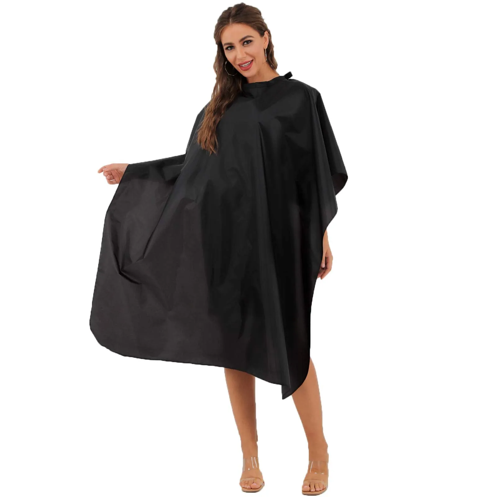 Black Waterproof Hair Salon Cape Professional Barber Cape with Metal Snap Closure Hair Cutting Cape for Adults Water Resistant Hairdressing Cape 59" x 47" (Pack of 3) Pack of 3