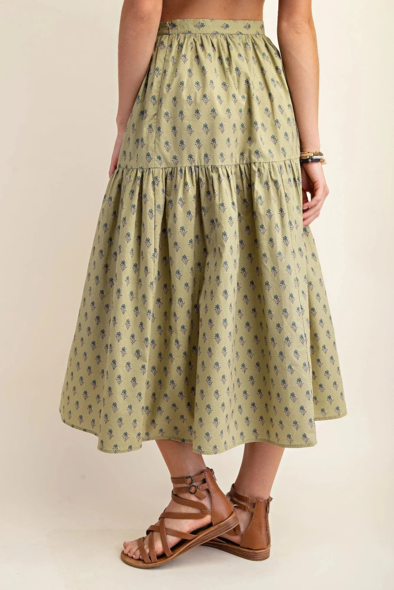 Blue Zone Planet |  Printed tired midi skirt