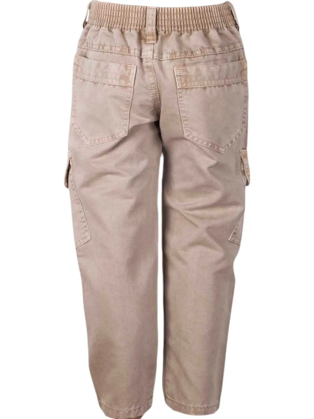 Boys' Beige Cargo Pants with Double Side Pockets