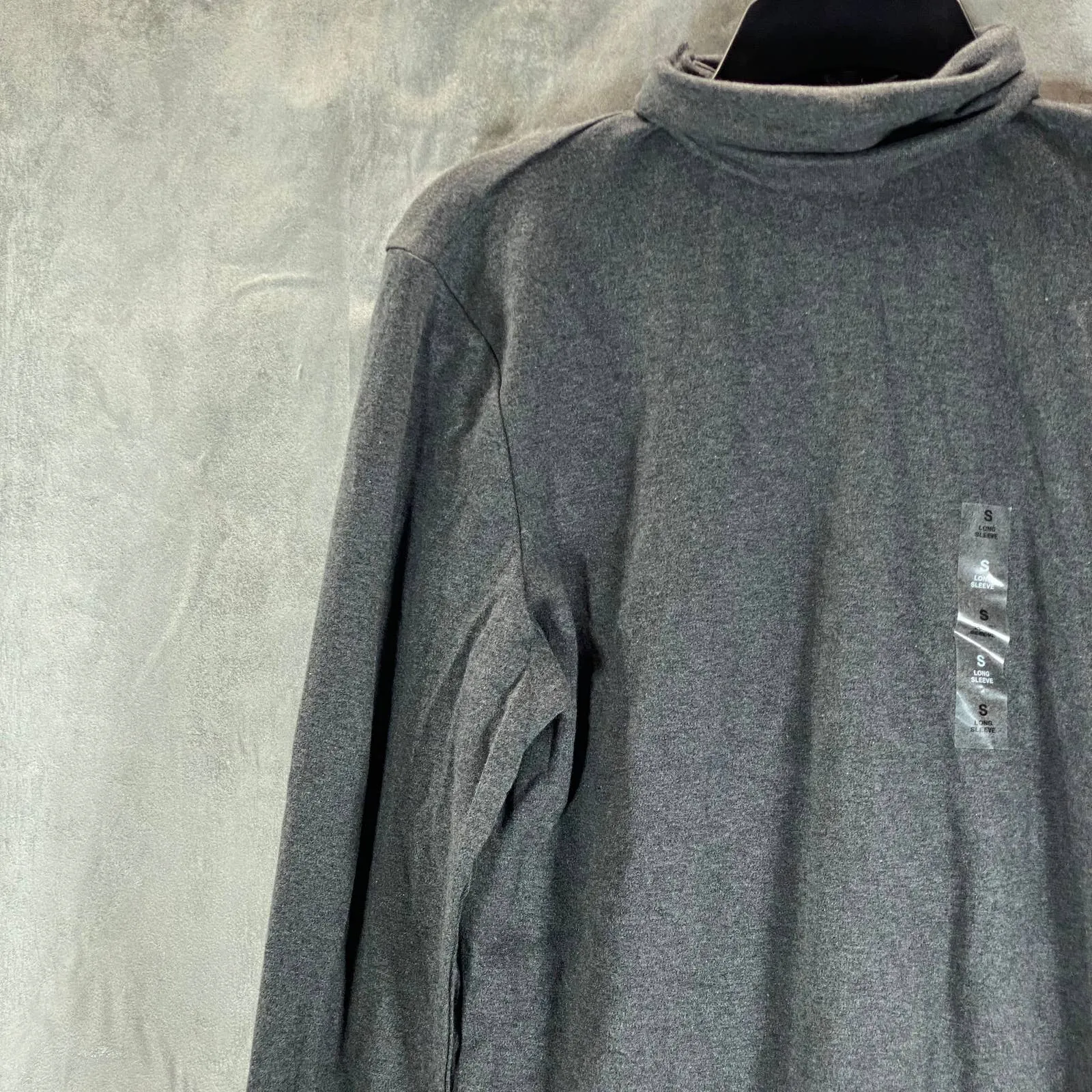 CLUB ROOM Men's Charcoal Solid Turtleneck Long-Sleeve Pullover T-Shirt SZ S