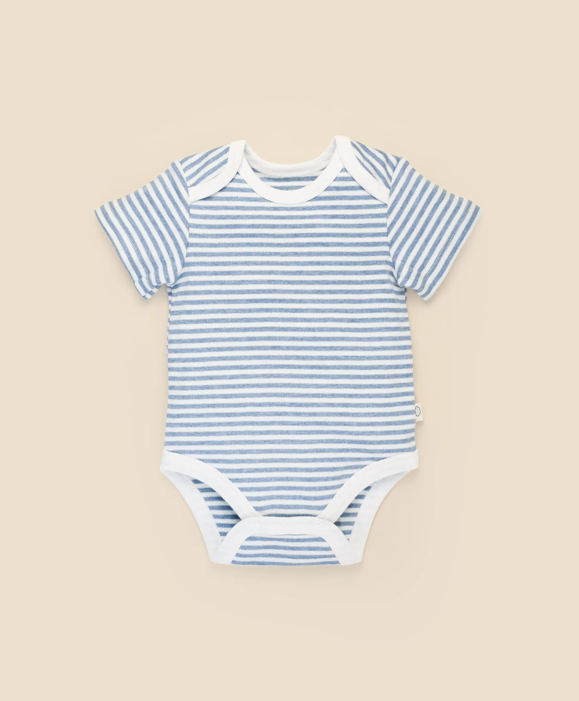 Comfy baby short sleeve bodysuit - Blue stripes