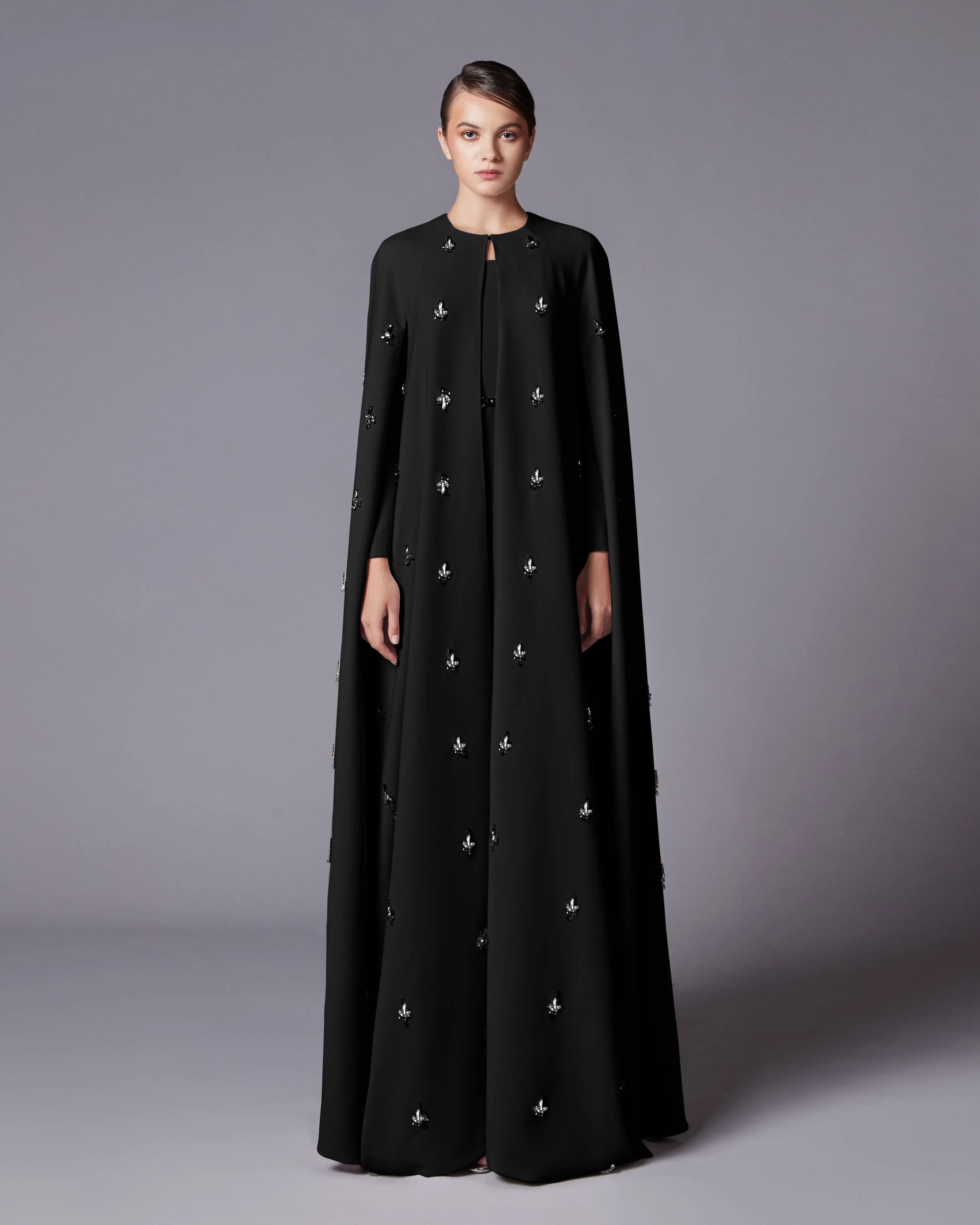 Crystal Studded Full Cape & Dress