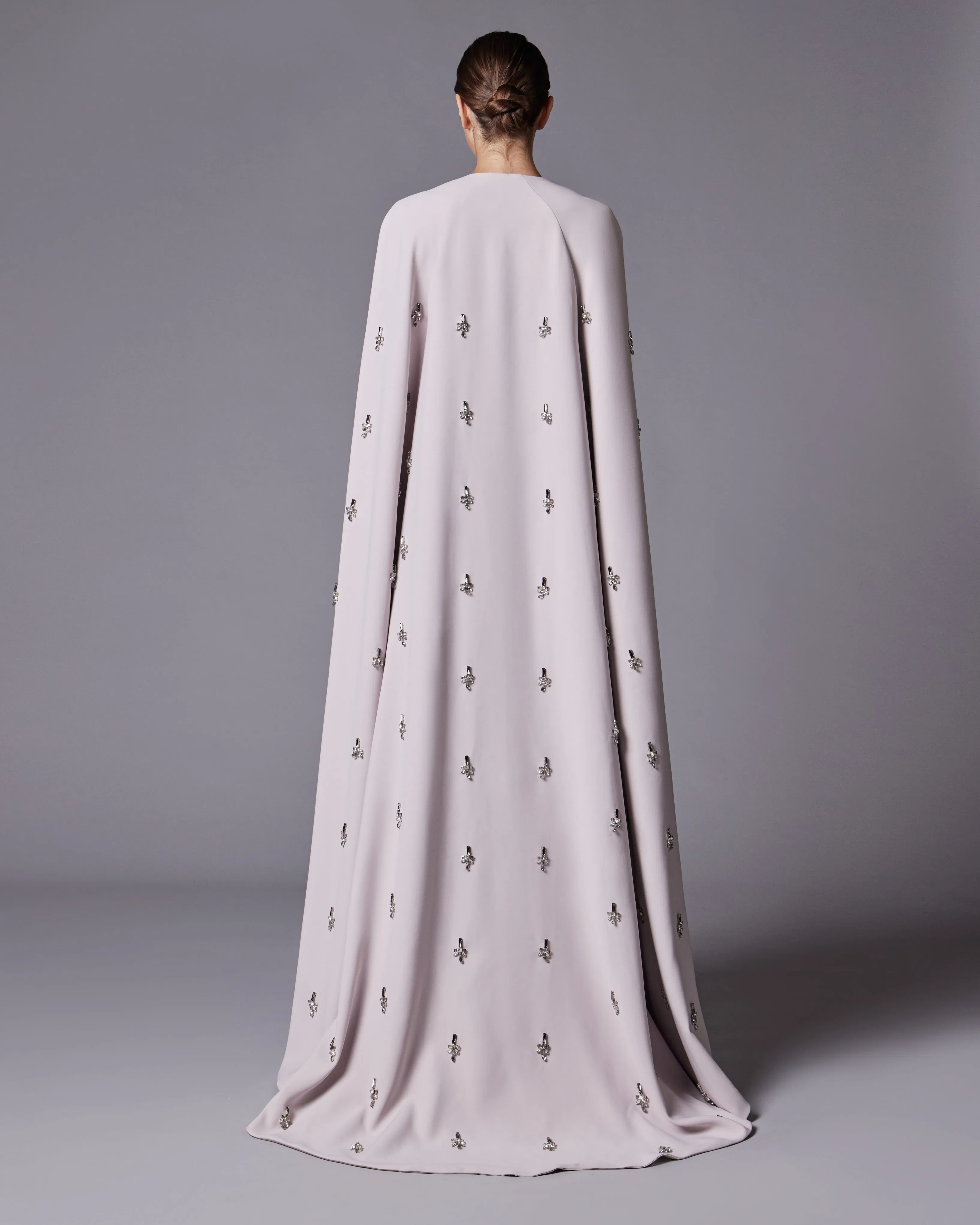Crystal Studded Full Cape & Dress