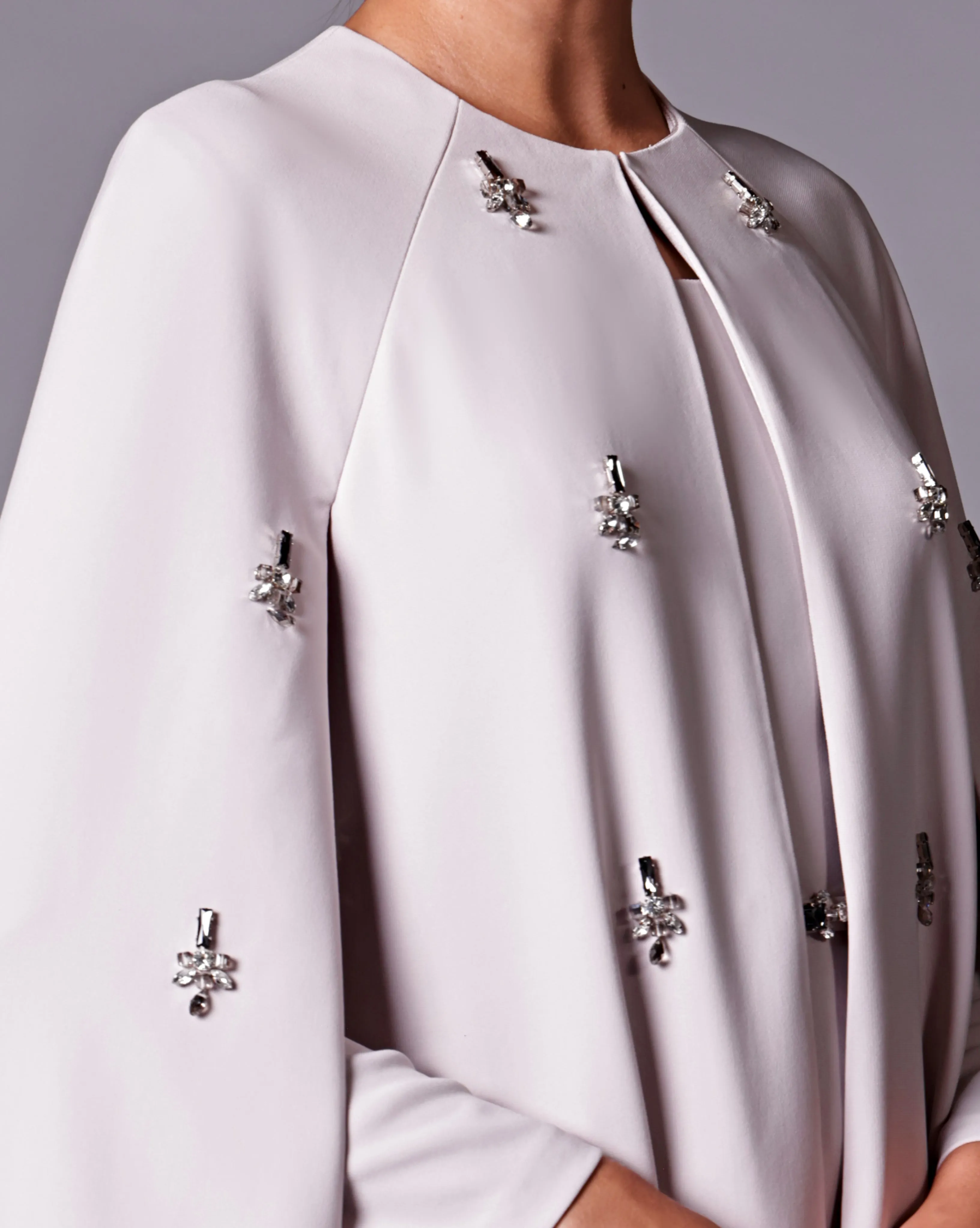 Crystal Studded Full Cape & Dress