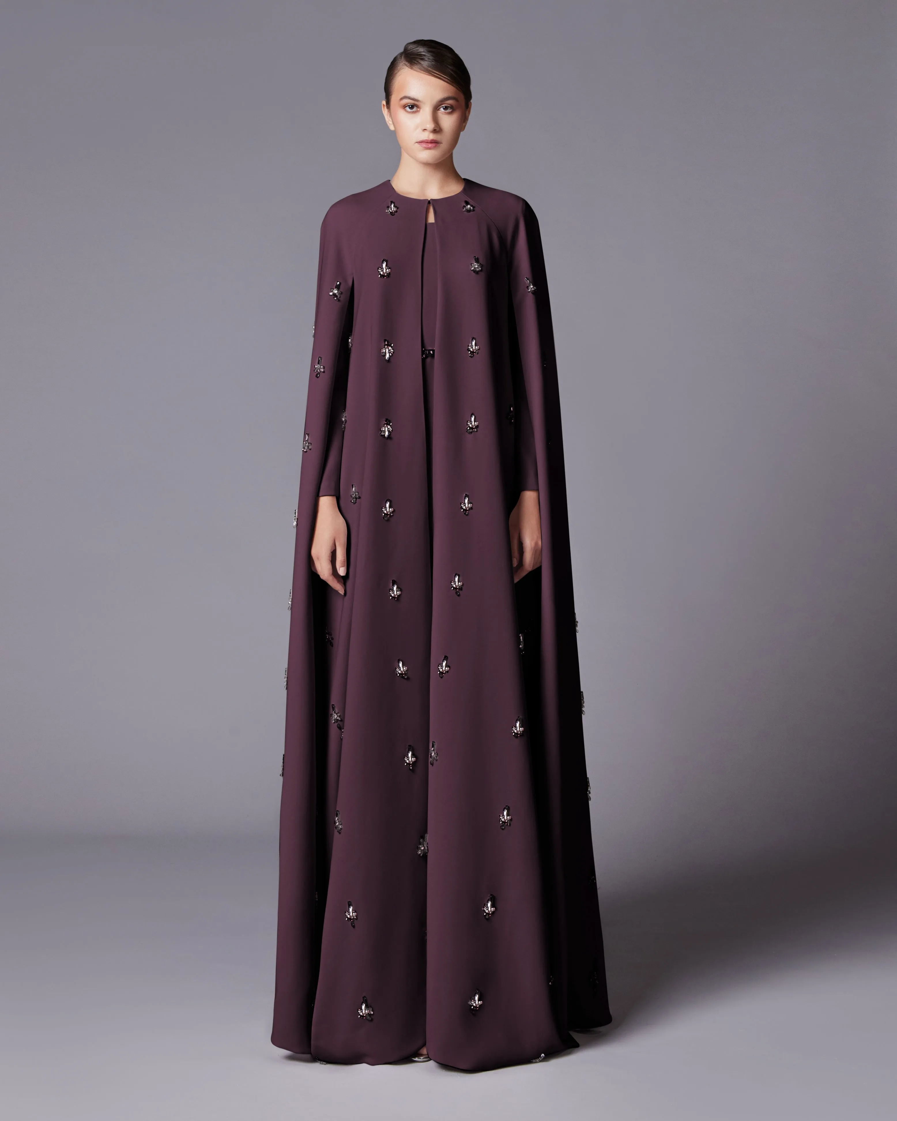 Crystal Studded Full Cape & Dress