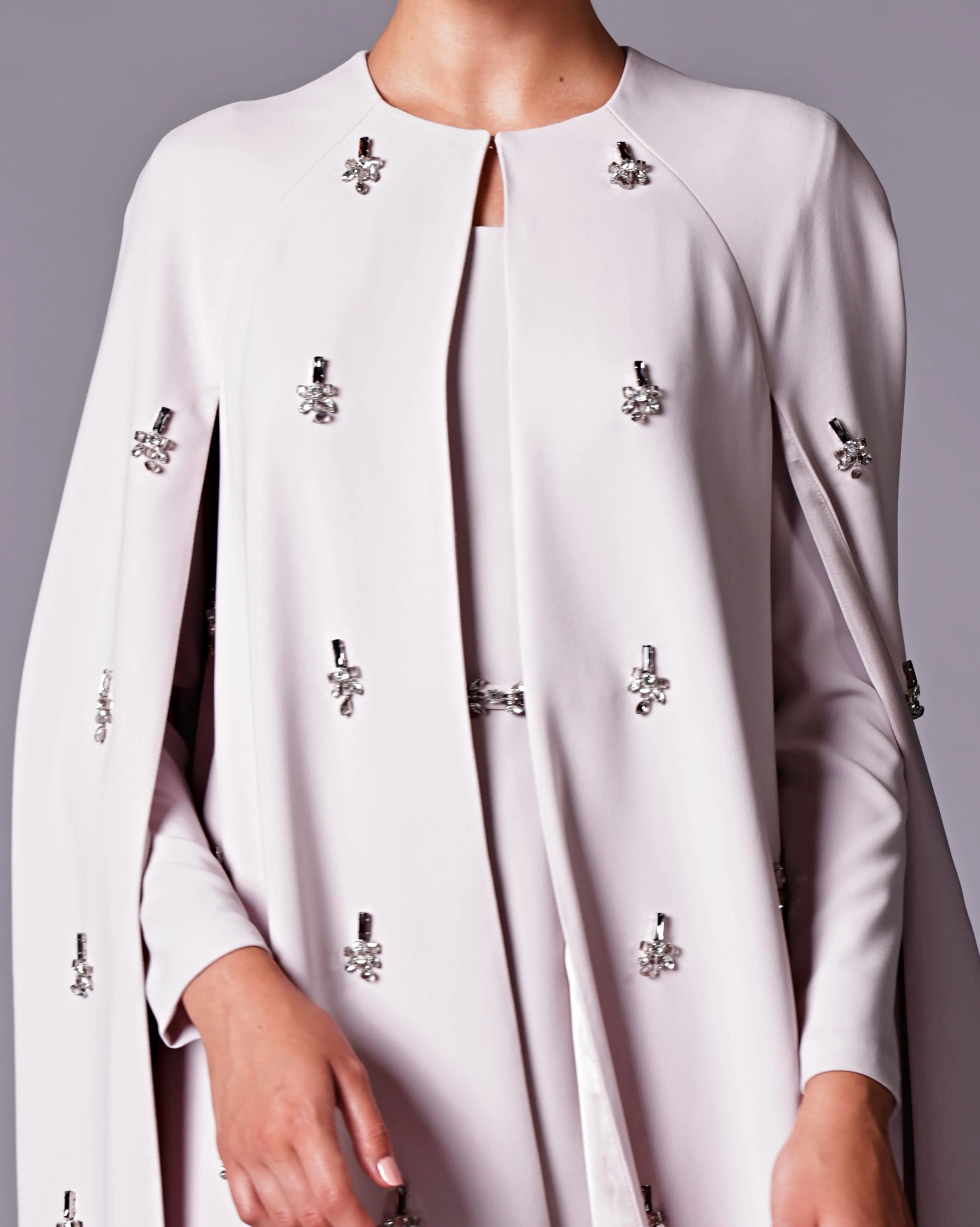 Crystal Studded Full Cape & Dress