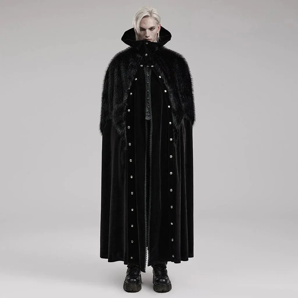 Darkened Desires Fur Collar Cape