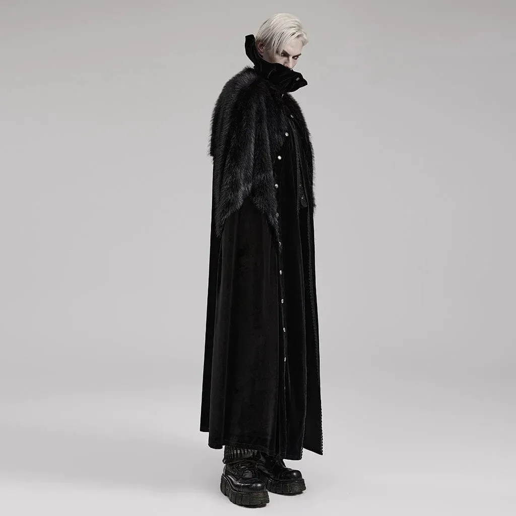 Darkened Desires Fur Collar Cape