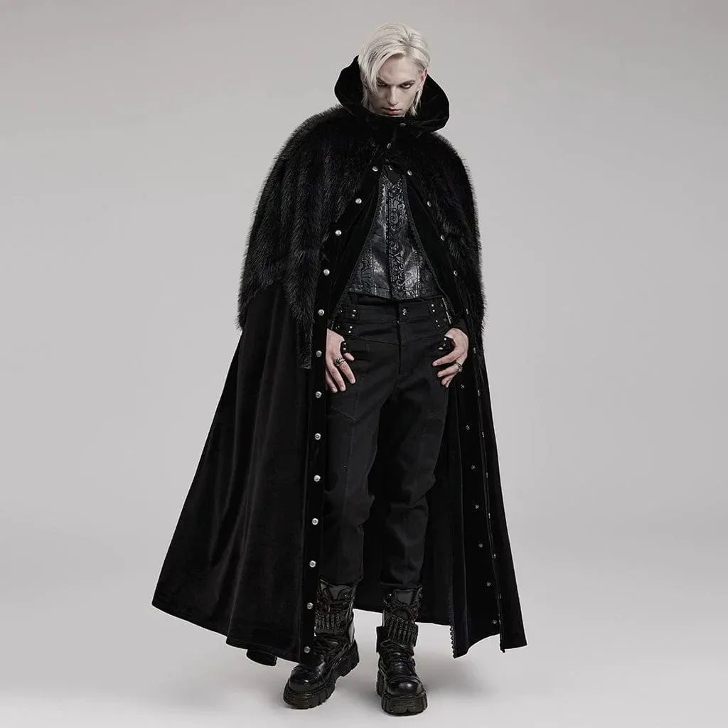 Darkened Desires Fur Collar Cape