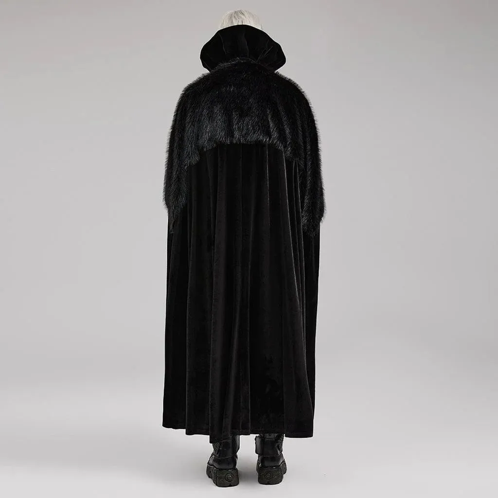 Darkened Desires Fur Collar Cape
