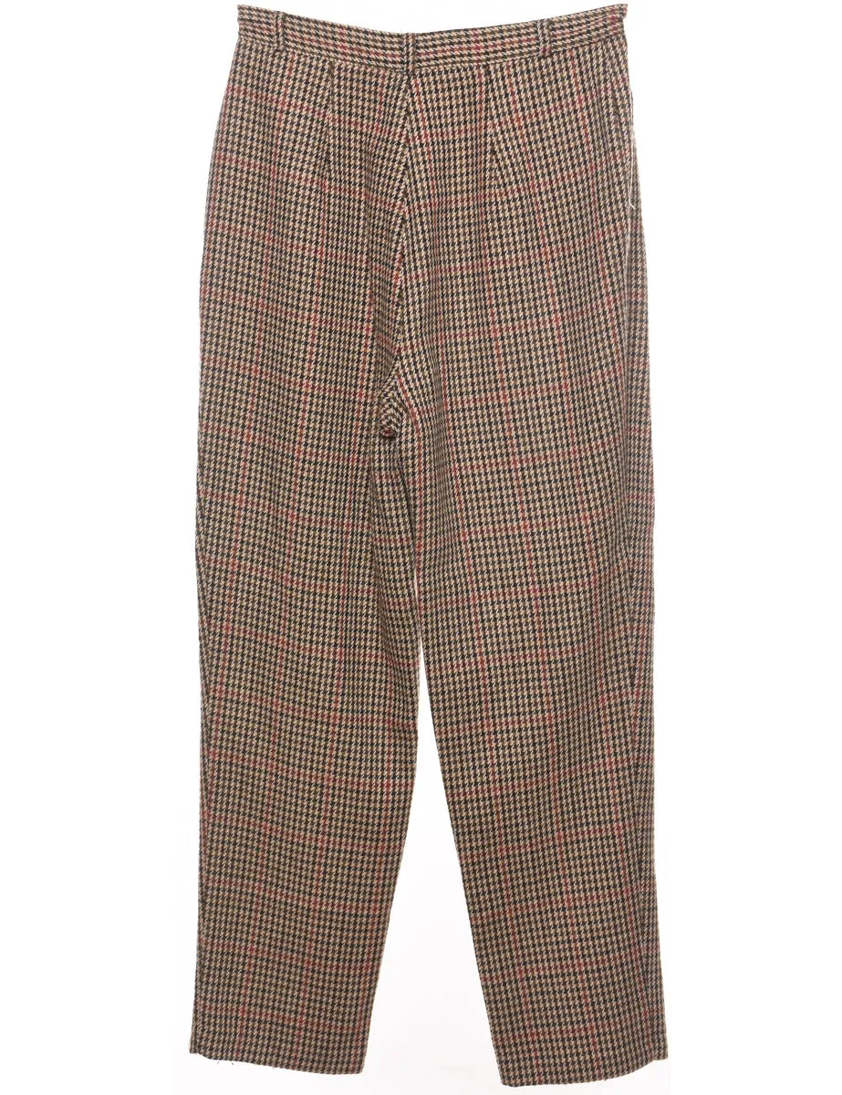 Dogtooth Multi-Colour Tapered-Fit Trousers - W31 L31