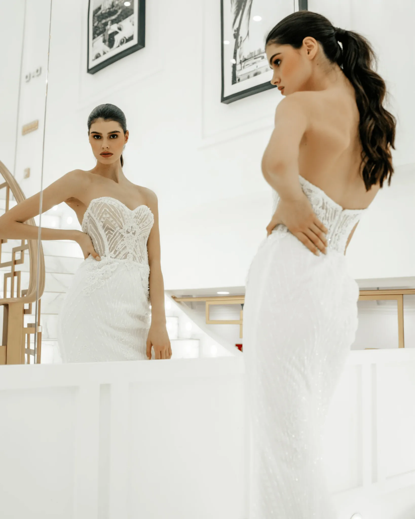 Elegant Tulle Mermaid Wedding Dress - Off Shoulder Wedding Dress with Convertible Cape Plus Size - DEMETER