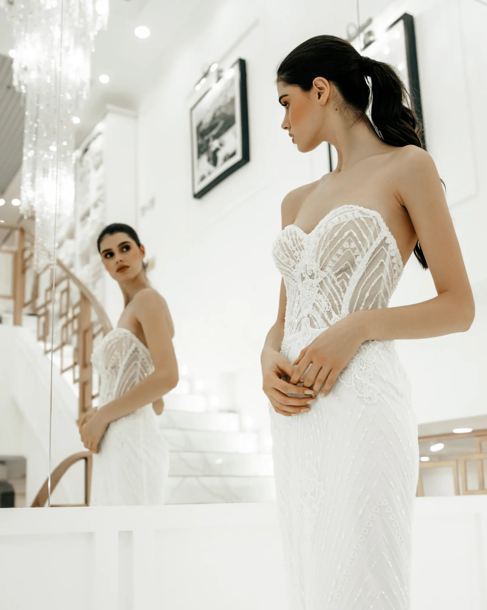 Elegant Tulle Mermaid Wedding Dress - Off Shoulder Wedding Dress with Convertible Cape Plus Size - DEMETER