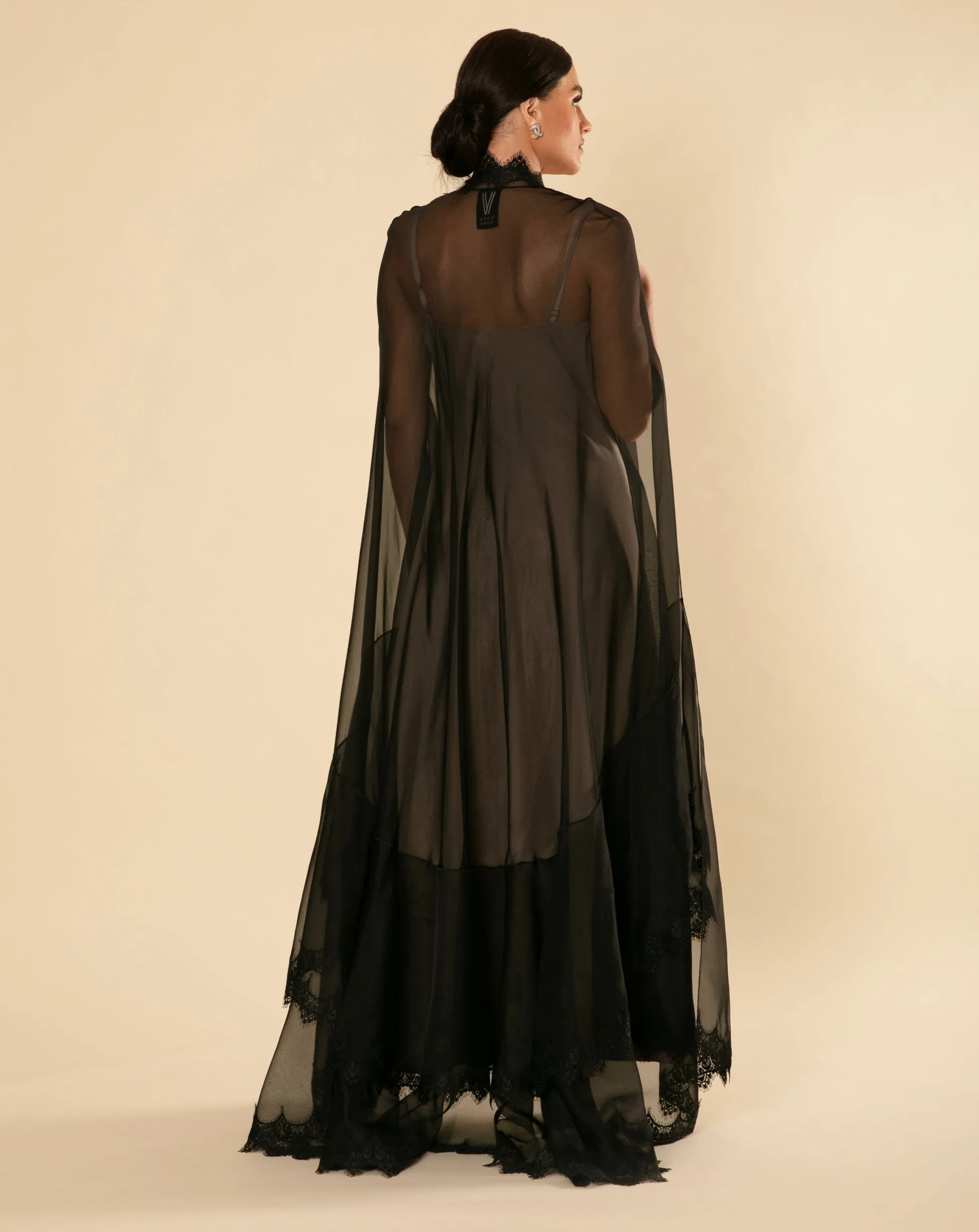 EVENING FRENCH LACE BLACK CAPE