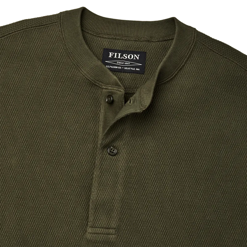 Filson Waffle Knit Henley - Mossy Rock