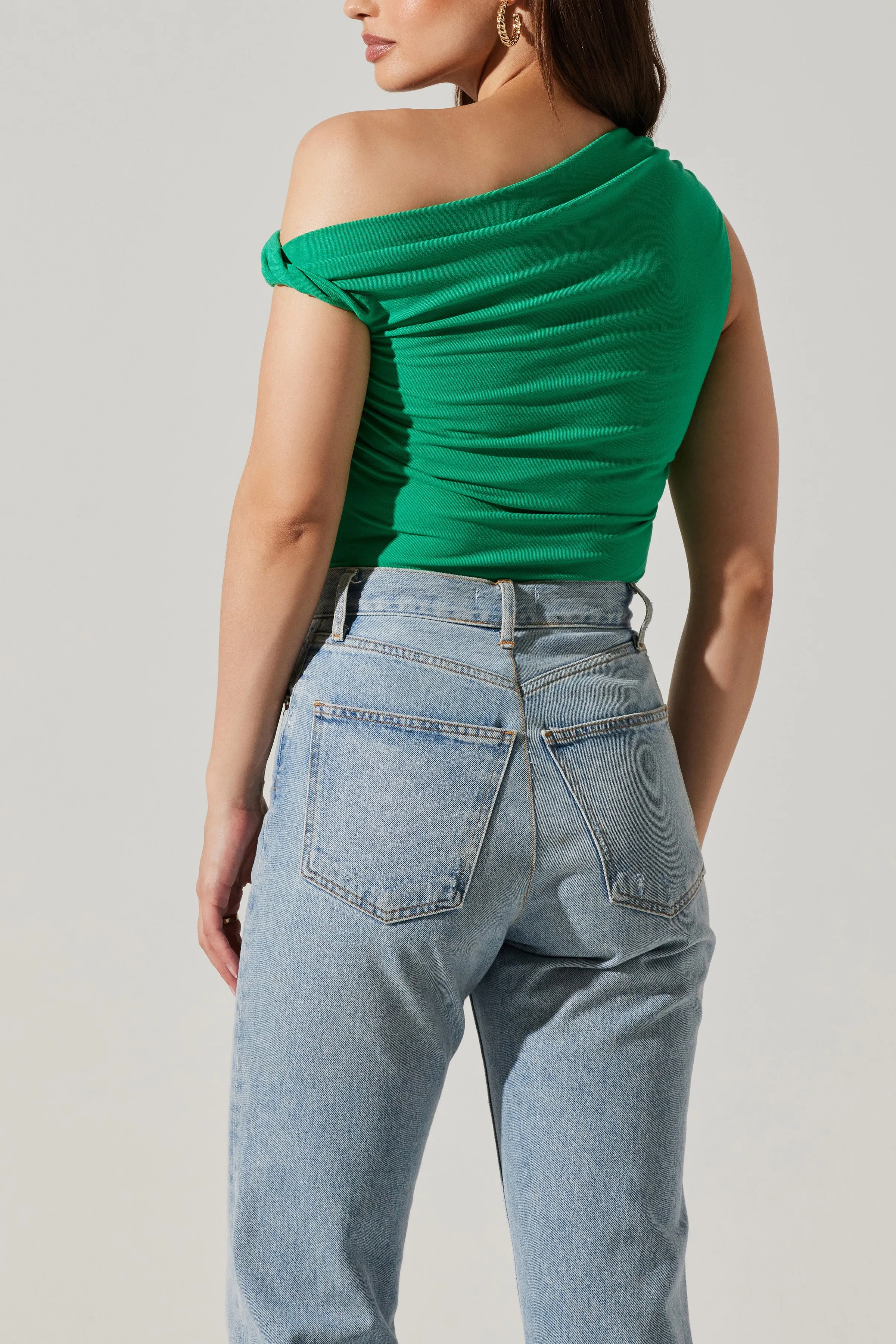 Fiora One Shoulder Bodysuit Green
