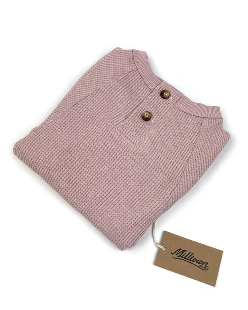 Harper Pink Waffle Knit Henley