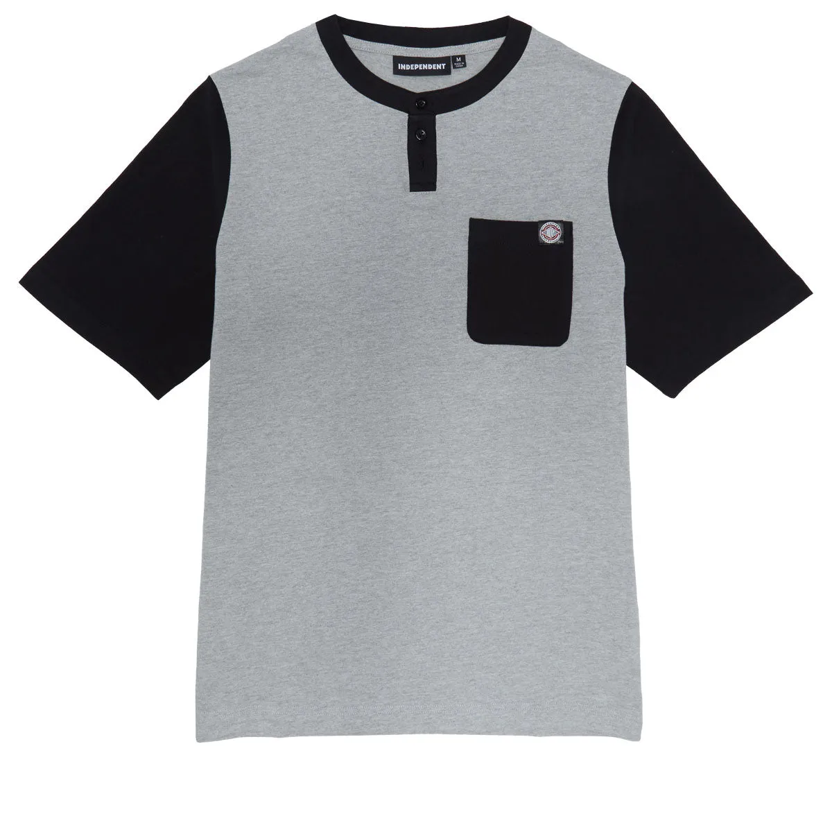 Independent BTG Label Henley Shirt - Heather Grey/Black