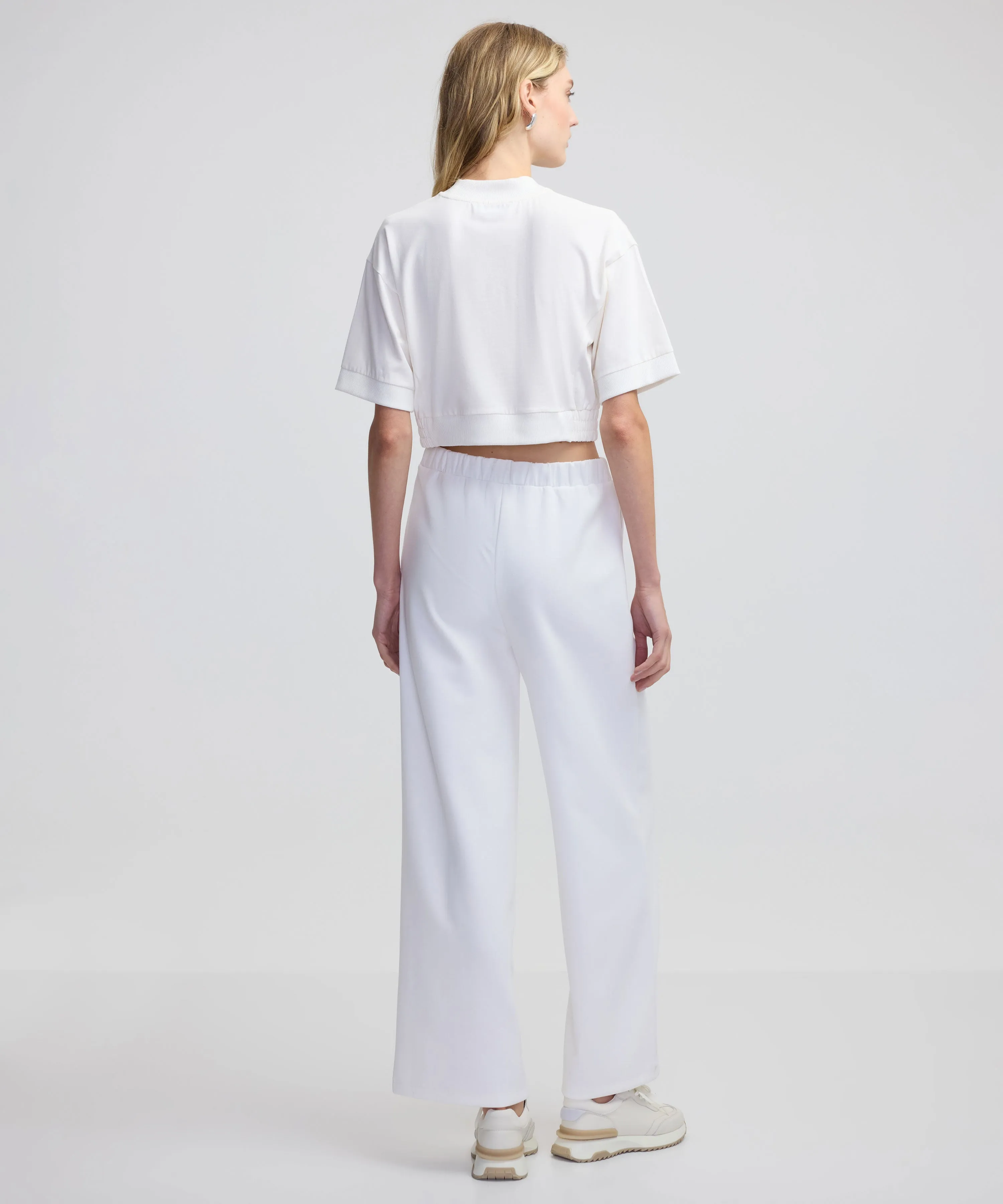 Ipekyol Ribbed Wide Leg Fit Trousers Ecru