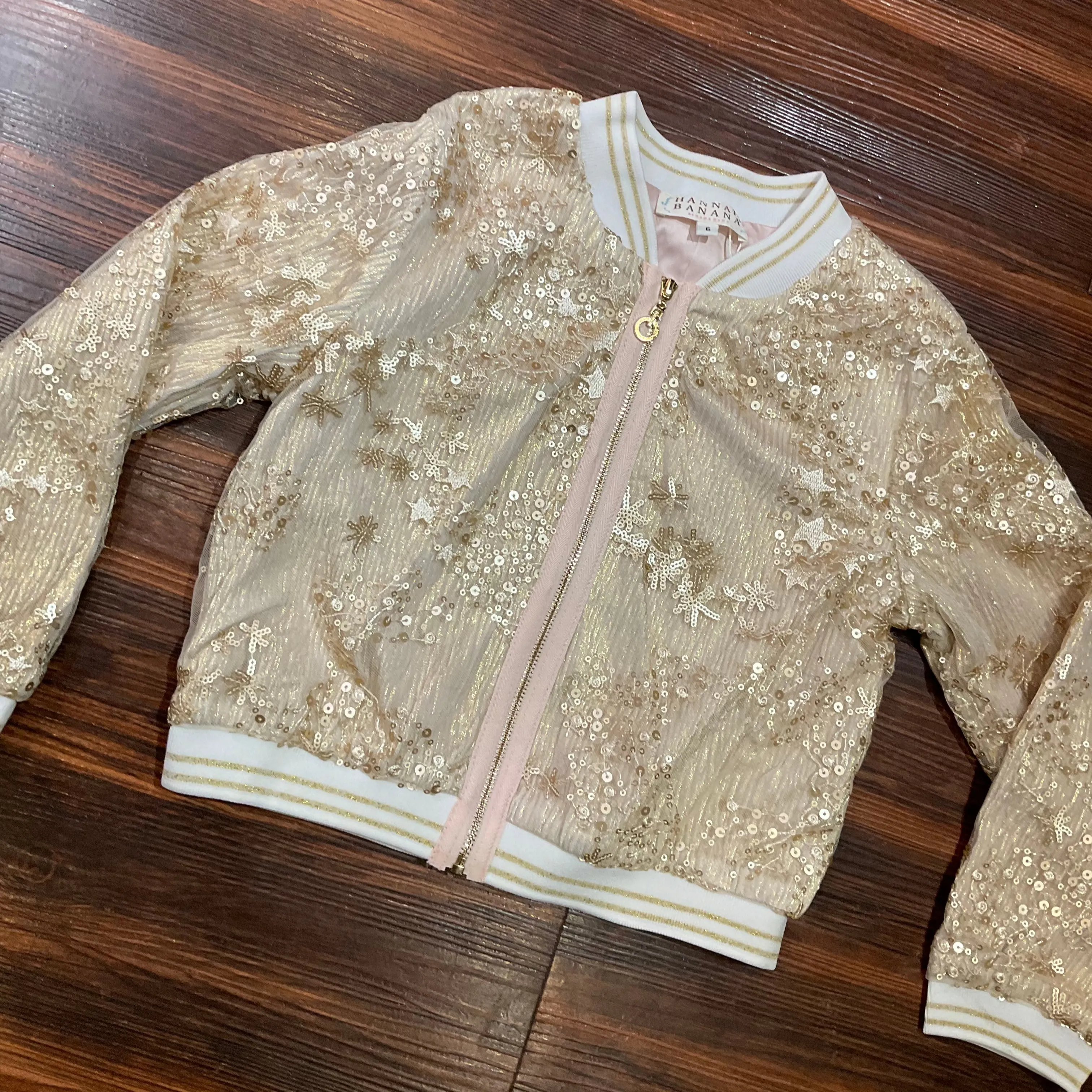 Jacket Gold Bomber Sequin