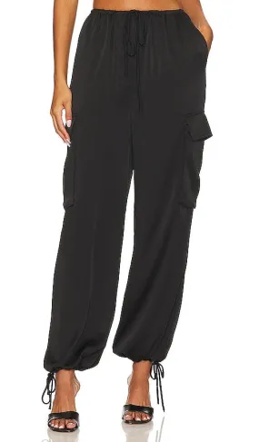 L'Academie Elvira Cargo Pant in Black