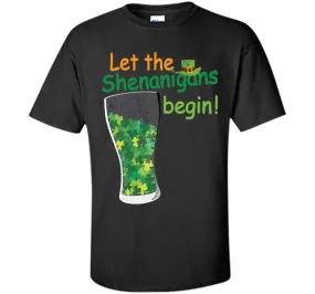 Let The Shenanigans Begin St Patricks Day T-Shirt Shamrocks