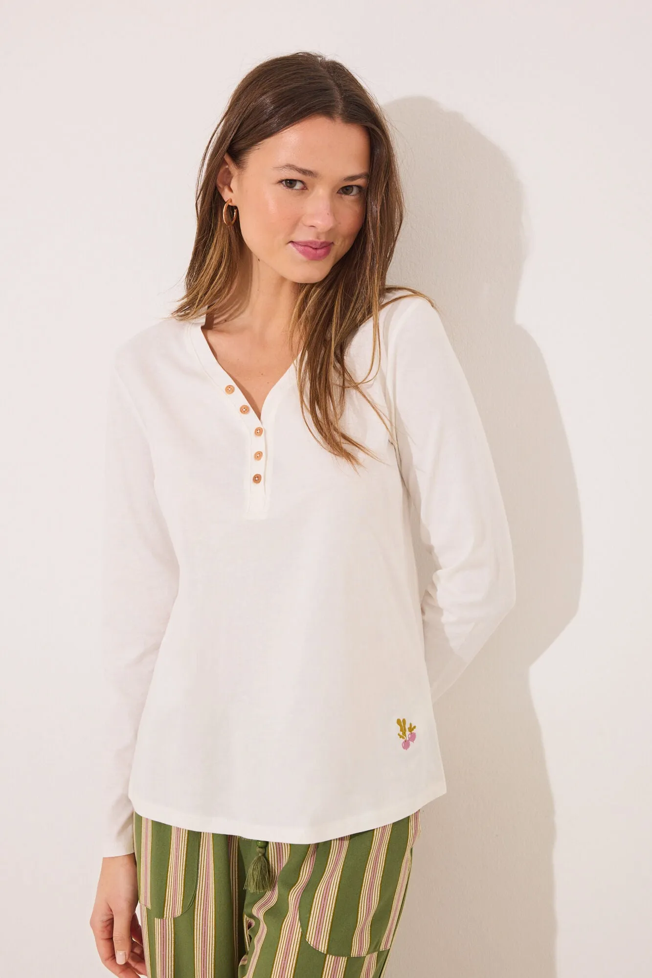 Long sleeve t T-shirt 100% white cotton