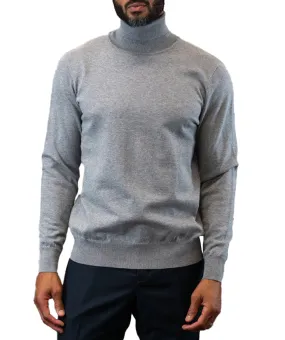 Men's Fashion Turtleneck Sweater in Silver Gray