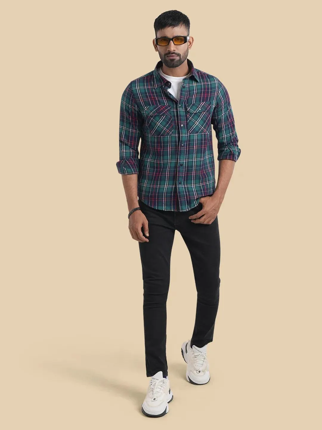 Men's Flannel Check Full Sleeve Shirt