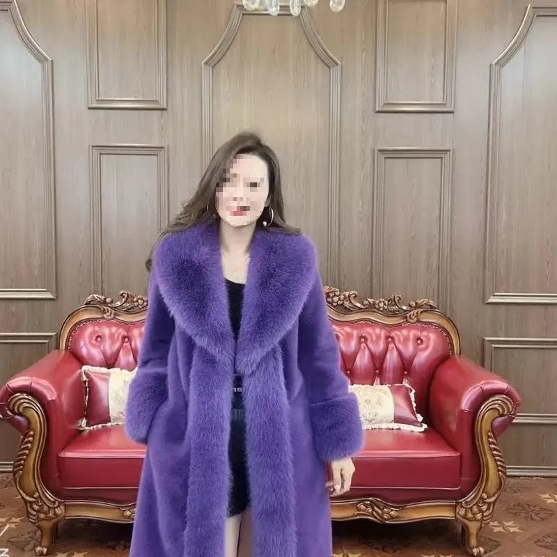 Mink Hair Fur And Leather Overcoat Women