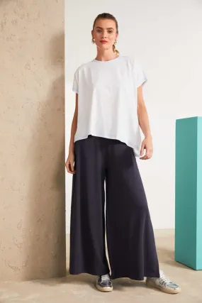 Naya Wide Leg Jersey Trouser With Slit- Antra
