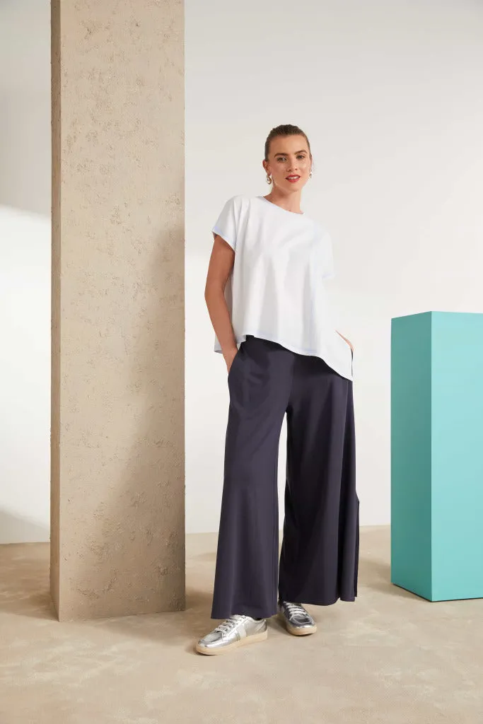 Naya Wide Leg Jersey Trouser With Slit- Antra