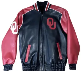 Oklahoma Sooners NCAA Football Leather Varsity Jacket USA