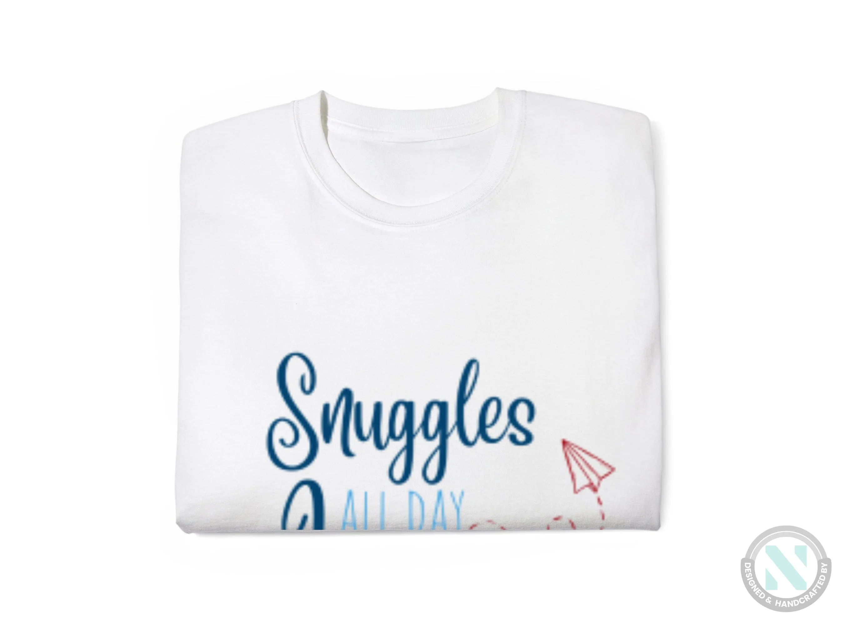 Personalize Name And Date Short Sleeve Baby Bodysuit with "Snuggles All Day Long"