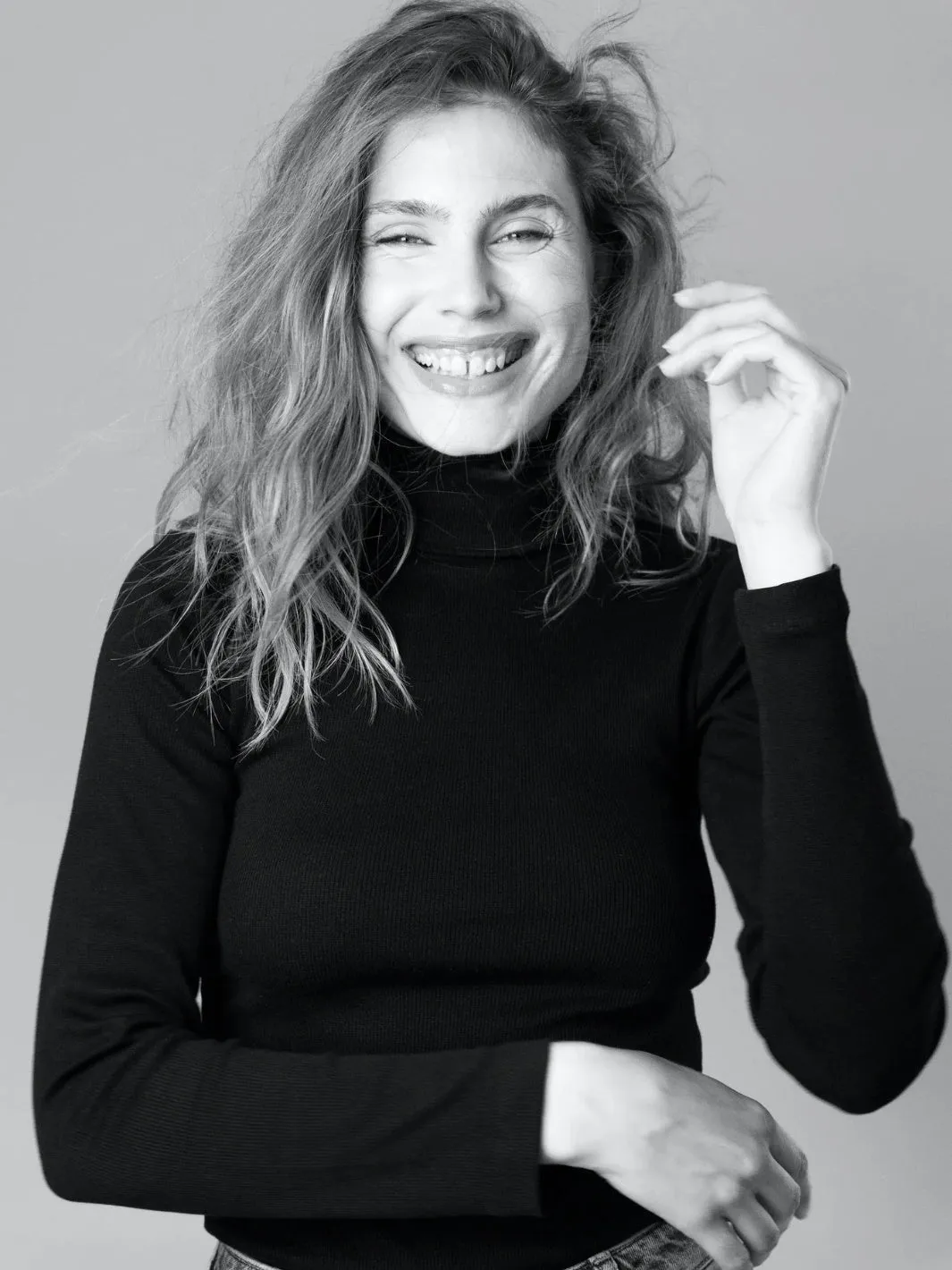 PETRA RIB TURTLENECK Sort