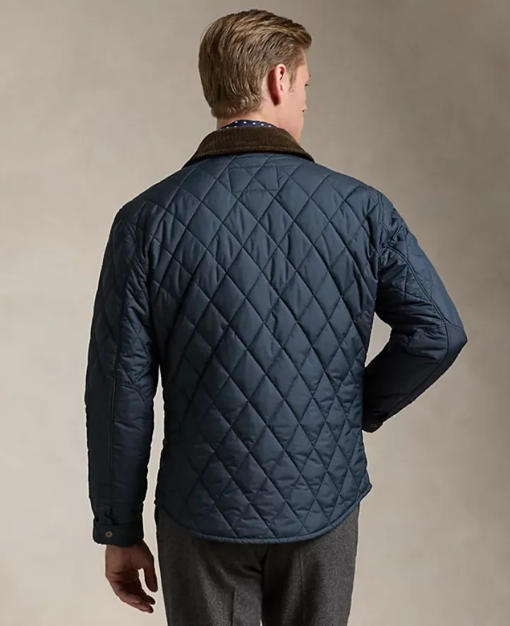 Polo Ralph Lauren Men's Water Repellent Quilted Jacket College Navy Large
